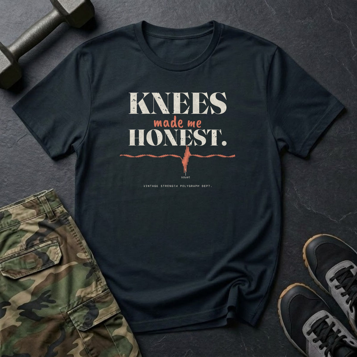 Knees Made Me Honest T-Shirt in Black