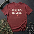 Knees Made Me Honest T-Shirt in Heather Cardinal
