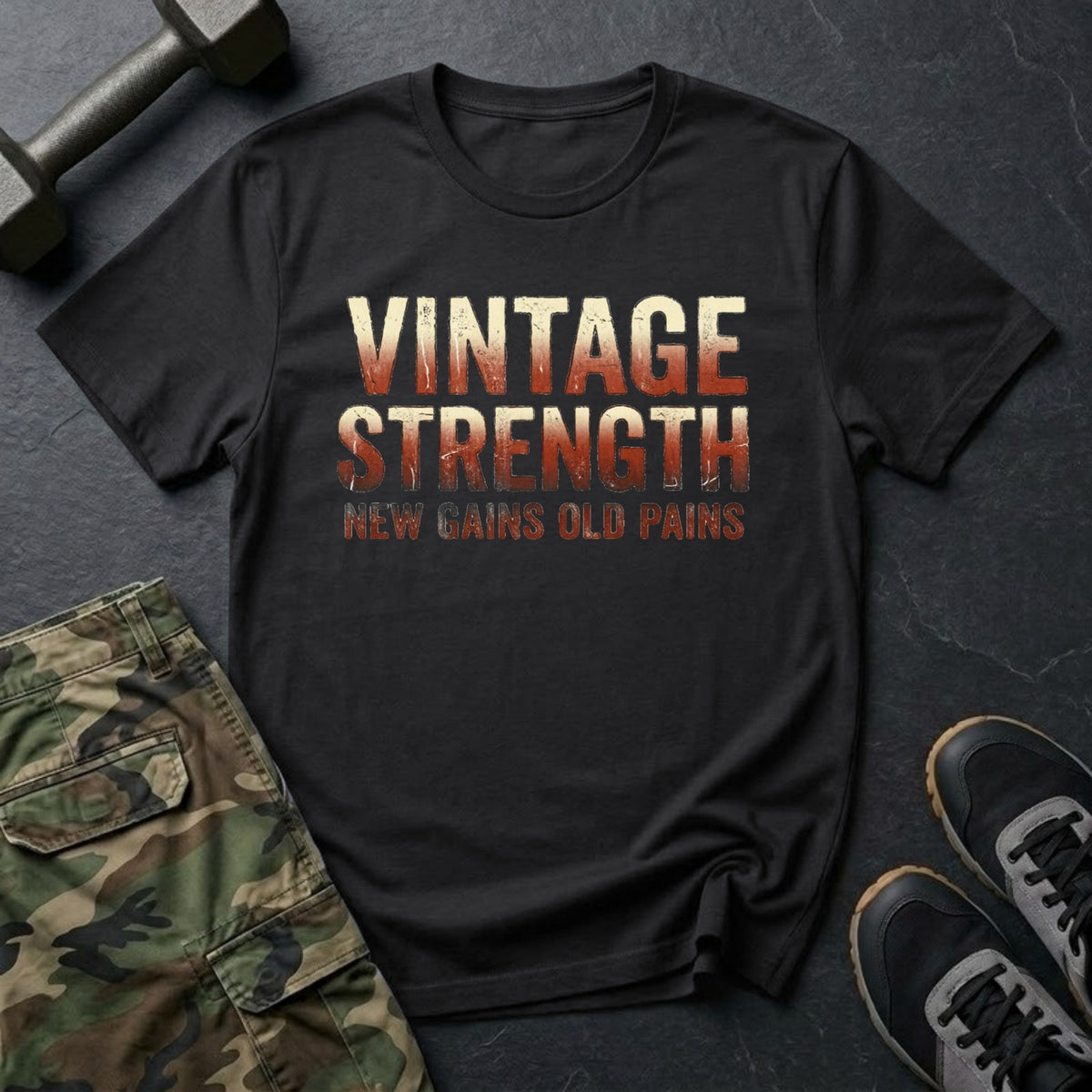 New Gains, Old Pains - Gym T-Shirt in Black