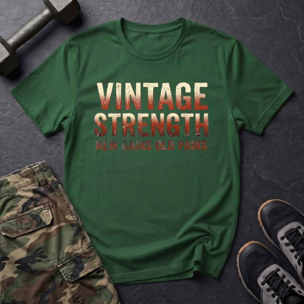 New Gains, Old Pains - Gym T-Shirt in Forest Green