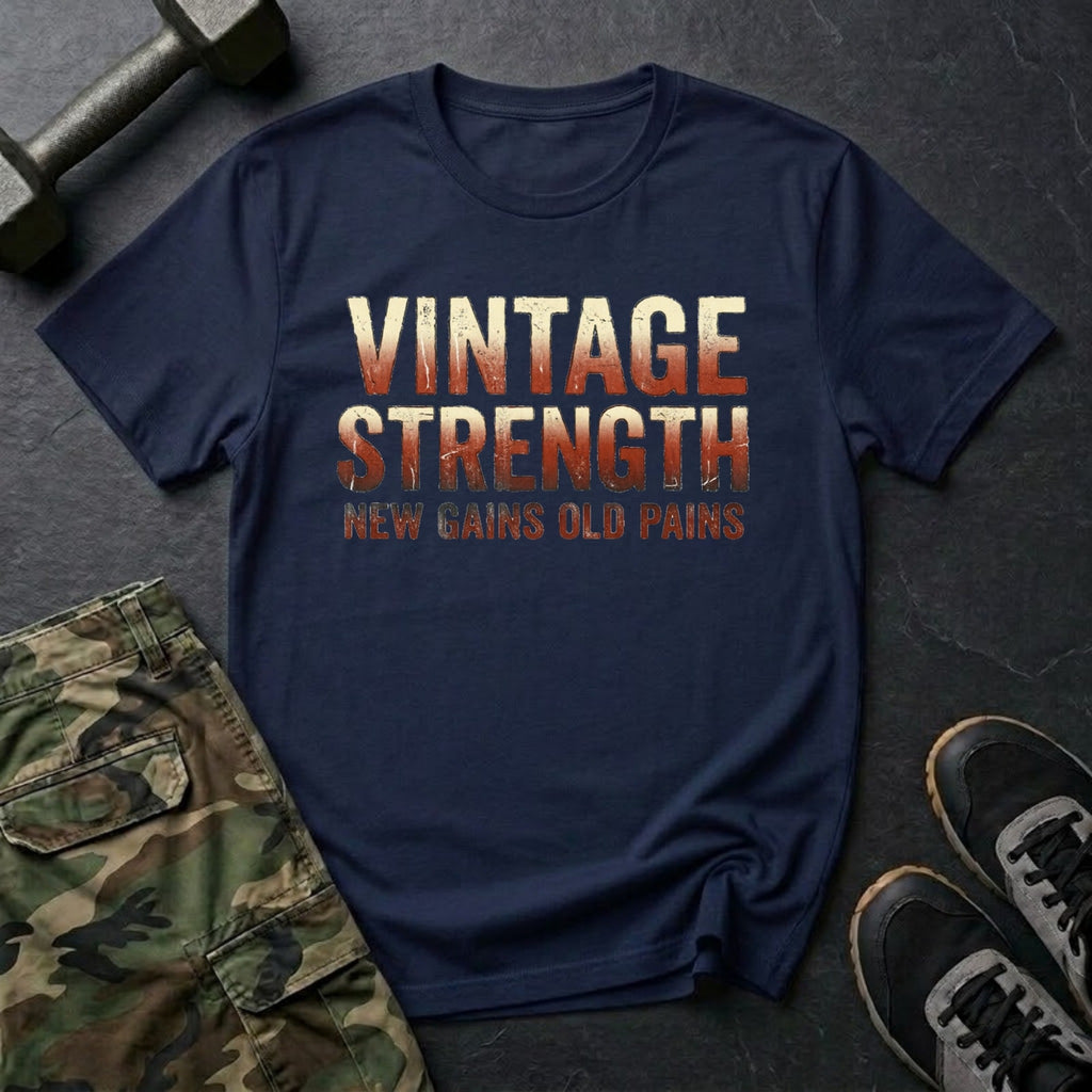 New Gains, Old Pains - Gym T-Shirt in Navy