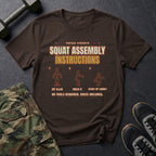 Squat Assembly Instructions T-Shirt in Dark Chocolate