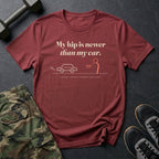 My Hip Is Newer Than My Car T-Shirt in Heather Cardinal