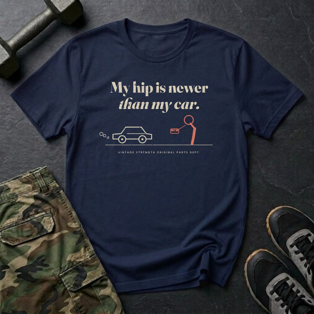 My Hip Is Newer Than My Car T-Shirt in Navy