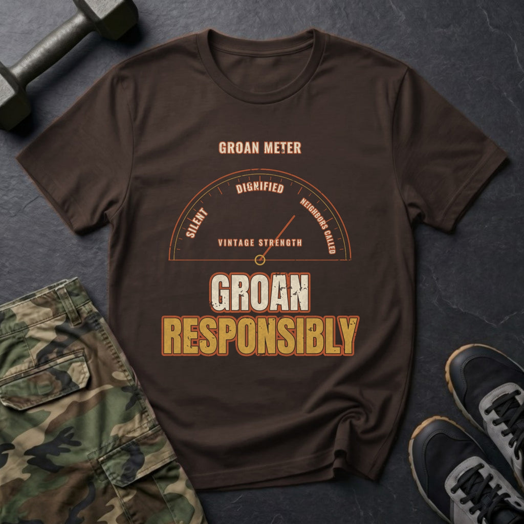Groan Responsibly T-Shirt in Dark Chocolate