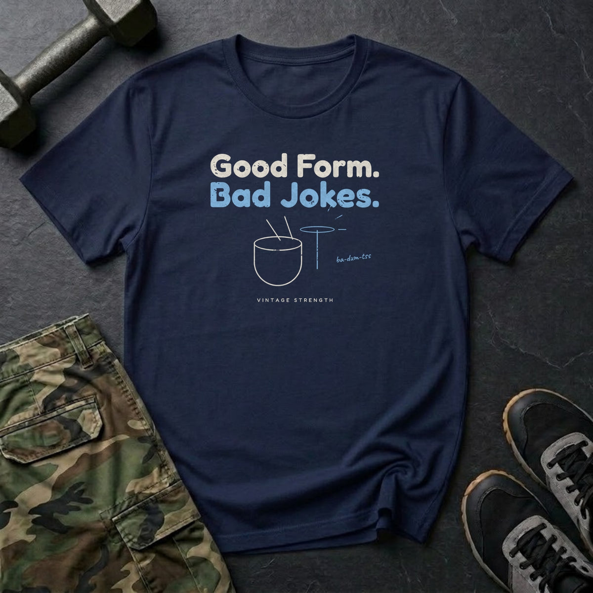 Good Form. Bad Jokes. T-Shirt in Navy