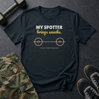 My Spotter Brings Snacks T-Shirt in Black