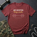 My Spotter Brings Snacks T-Shirt in Heather Cardinal