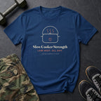 Slow Cooker Strength: Low Heat. All Day. T-Shirt in Heather Navy