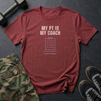 My PT Is My Coach T-Shirt in Heather Cardinal