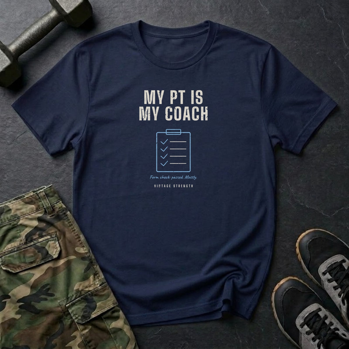 My PT Is My Coach T-Shirt in Navy