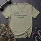 Two Kinds of Bench. I Use Both. T-Shirt in Pistachio