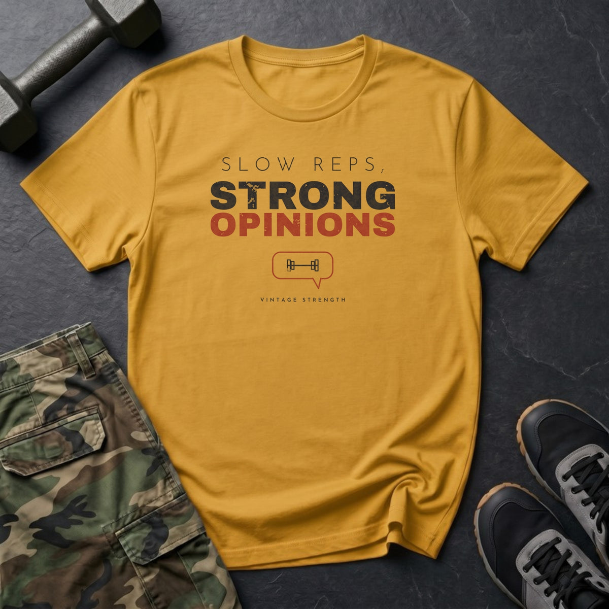 Slow Reps, Strong Opinions T-Shirt in Daisy