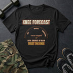 Knee Forecast: 80% Chance of Rain T-Shirt in Black