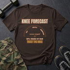 Knee Forecast: 80% Chance of Rain T-Shirt in Dark Chocolate
