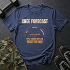 Knee Forecast: 80% Chance of Rain T-Shirt in Heather Navy