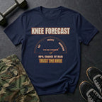 Knee Forecast: 80% Chance of Rain T-Shirt in Navy