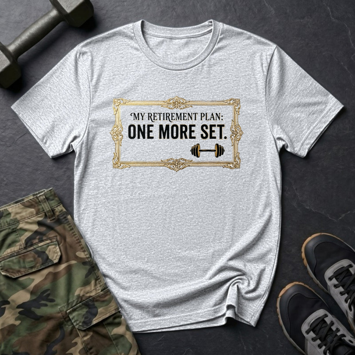 My Retirement Plan: One More Set - Gym T-Shirt in Ice Grey