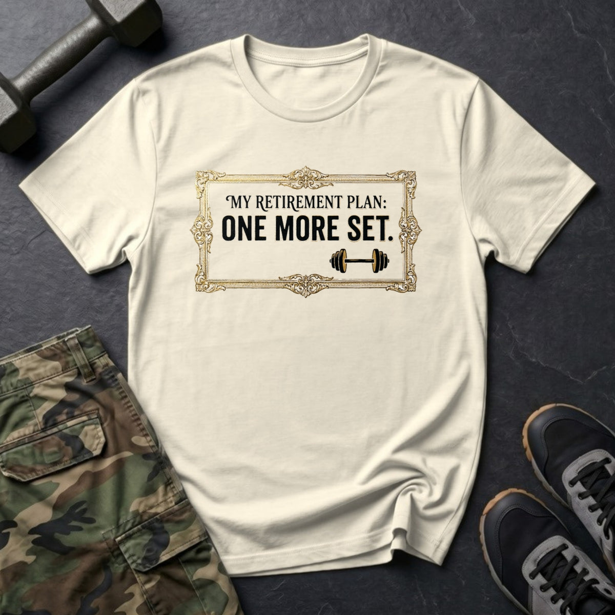 My Retirement Plan: One More Set - Gym T-Shirt in Natural