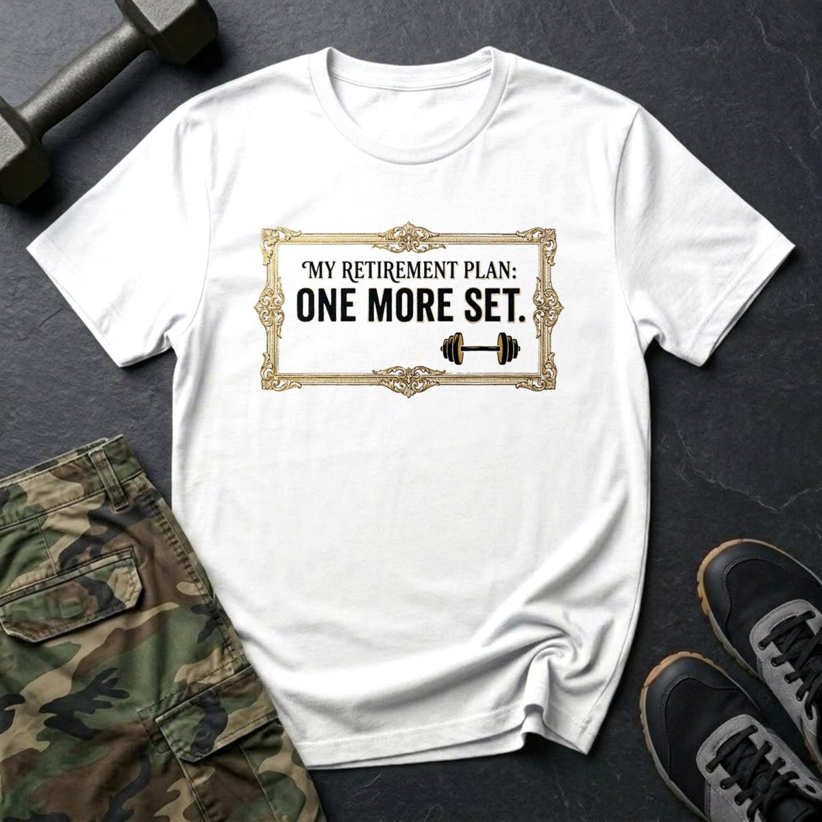 My Retirement Plan: One More Set - Gym T-Shirt in White