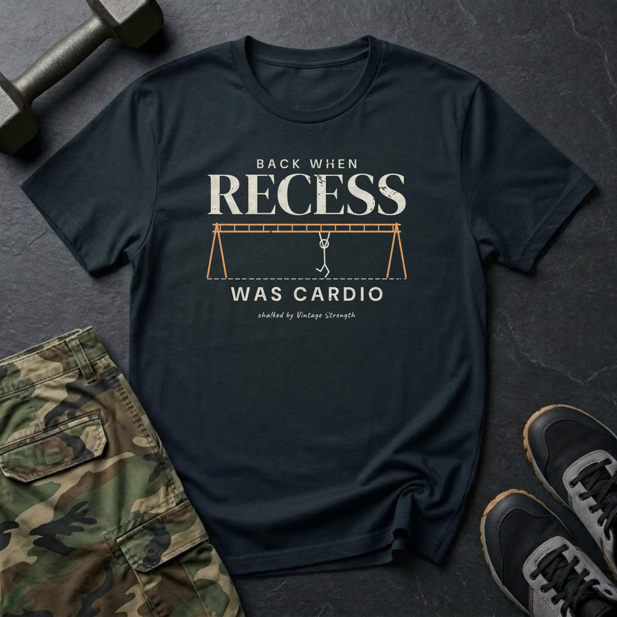 Back When Recess Was Cardio T-Shirt in Black