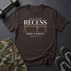 Back When Recess Was Cardio T-Shirt in Dark Chocolate