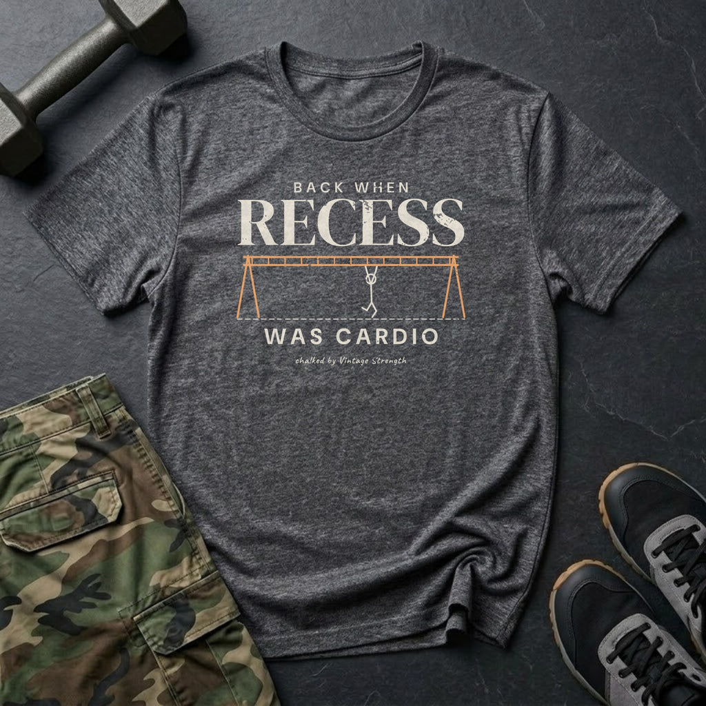 Back When Recess Was Cardio T-Shirt in Charcoal