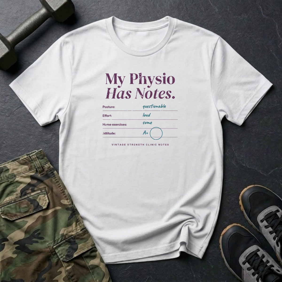 My Physio Has Notes T-Shirt in White