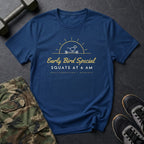 Early Bird Special: Squats at 6 AM T-Shirt in Heather Navy