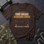 From Walker to Walking Lunges T-Shirt in Dark Chocolate