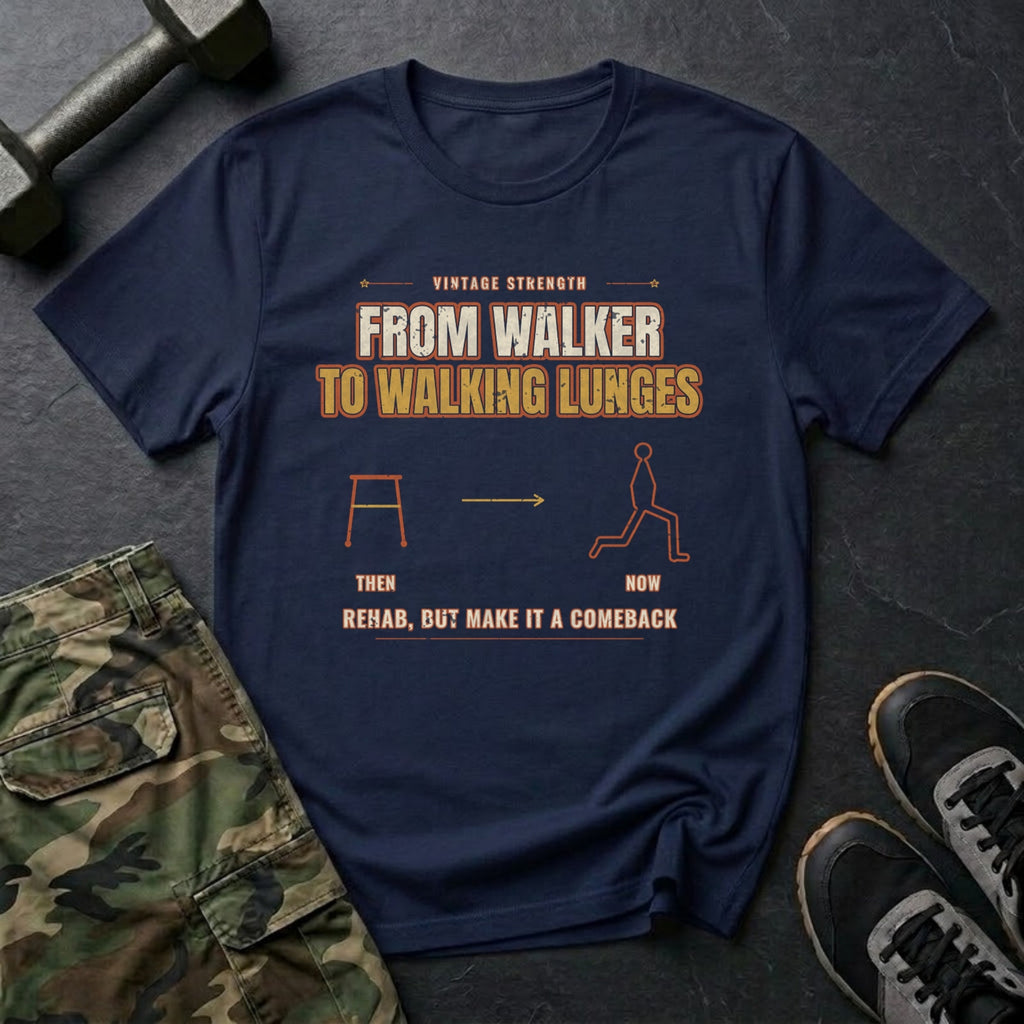 From Walker to Walking Lunges T-Shirt in Navy
