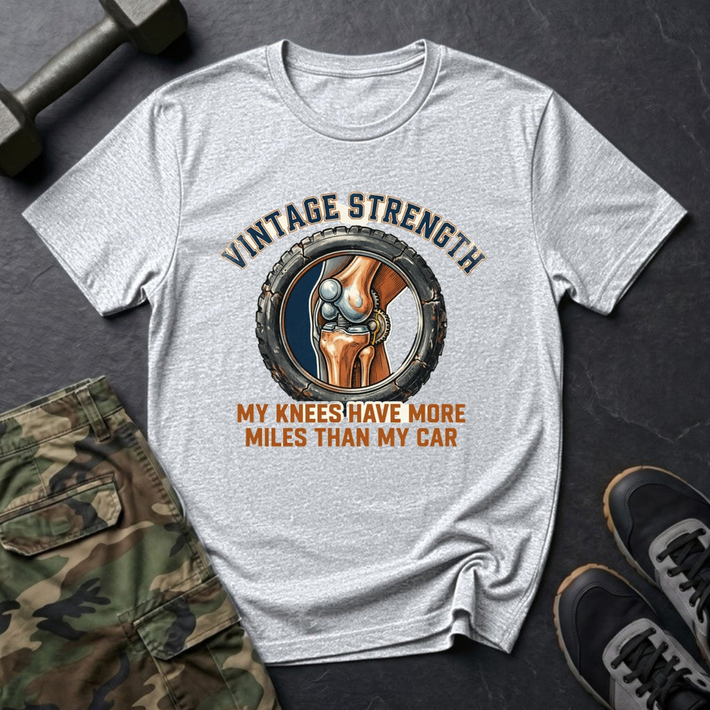 My Knees Have More Miles Than My Car T-Shirt in Ice Grey