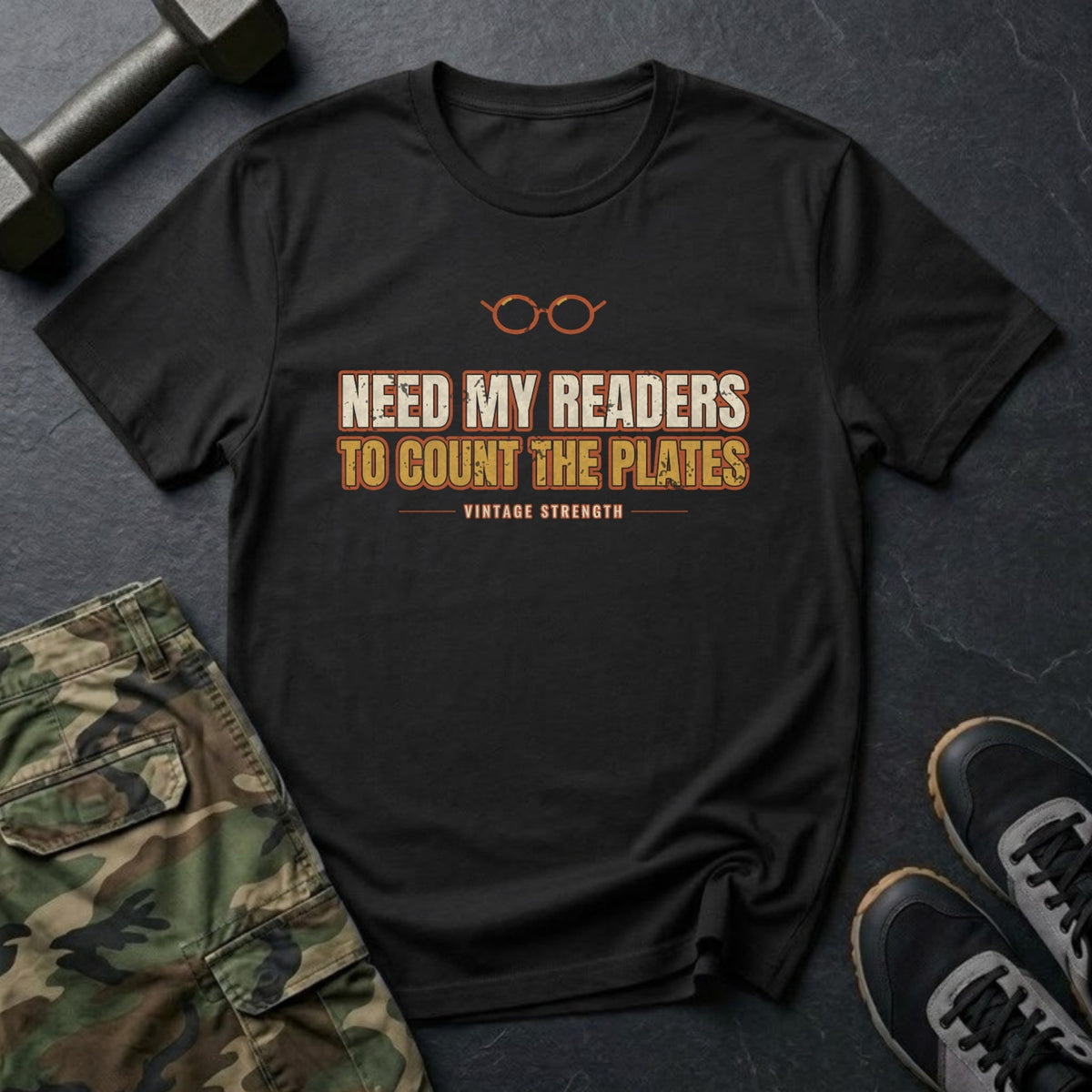 Need My Readers to Count the Plates T-Shirt in Black