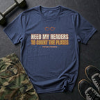 Need My Readers to Count the Plates T-Shirt in Heather Navy