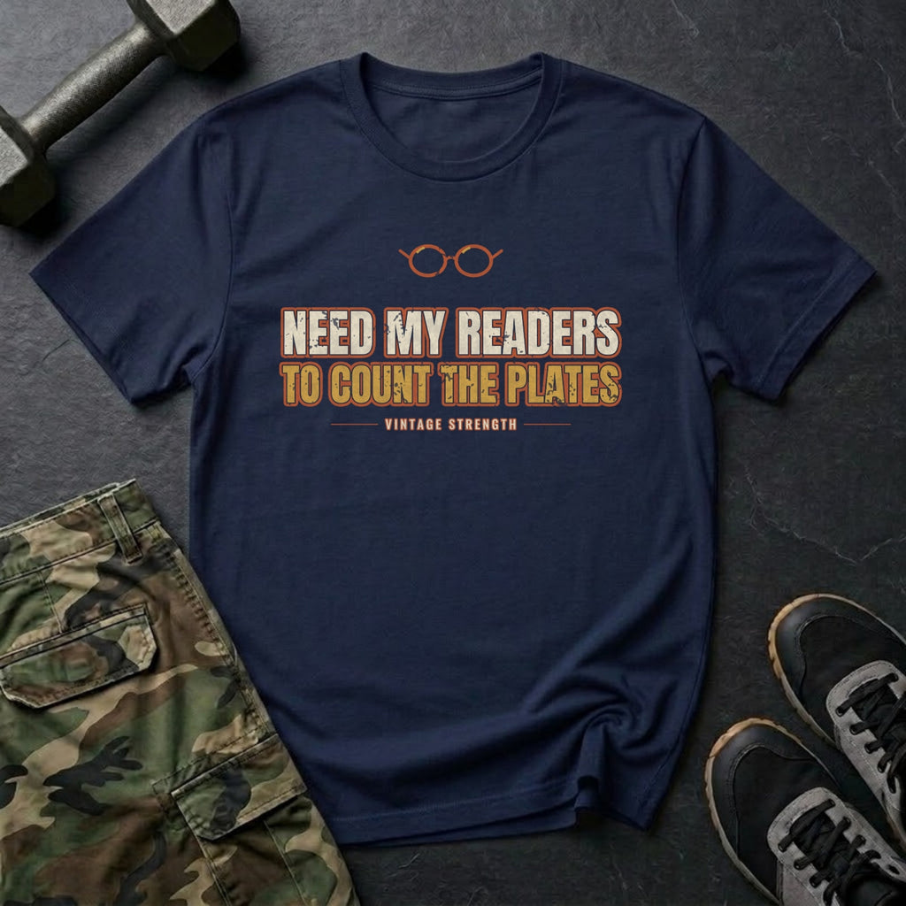 Need My Readers to Count the Plates T-Shirt in Navy
