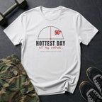 Ninety Degrees. Hottest Day of My Rehab. T-Shirt in White