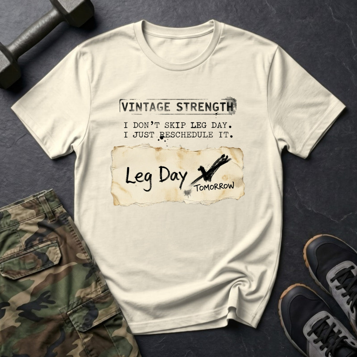 I Don't Skip Leg Day. I Just Reschedule It. T-Shirt in Natural
