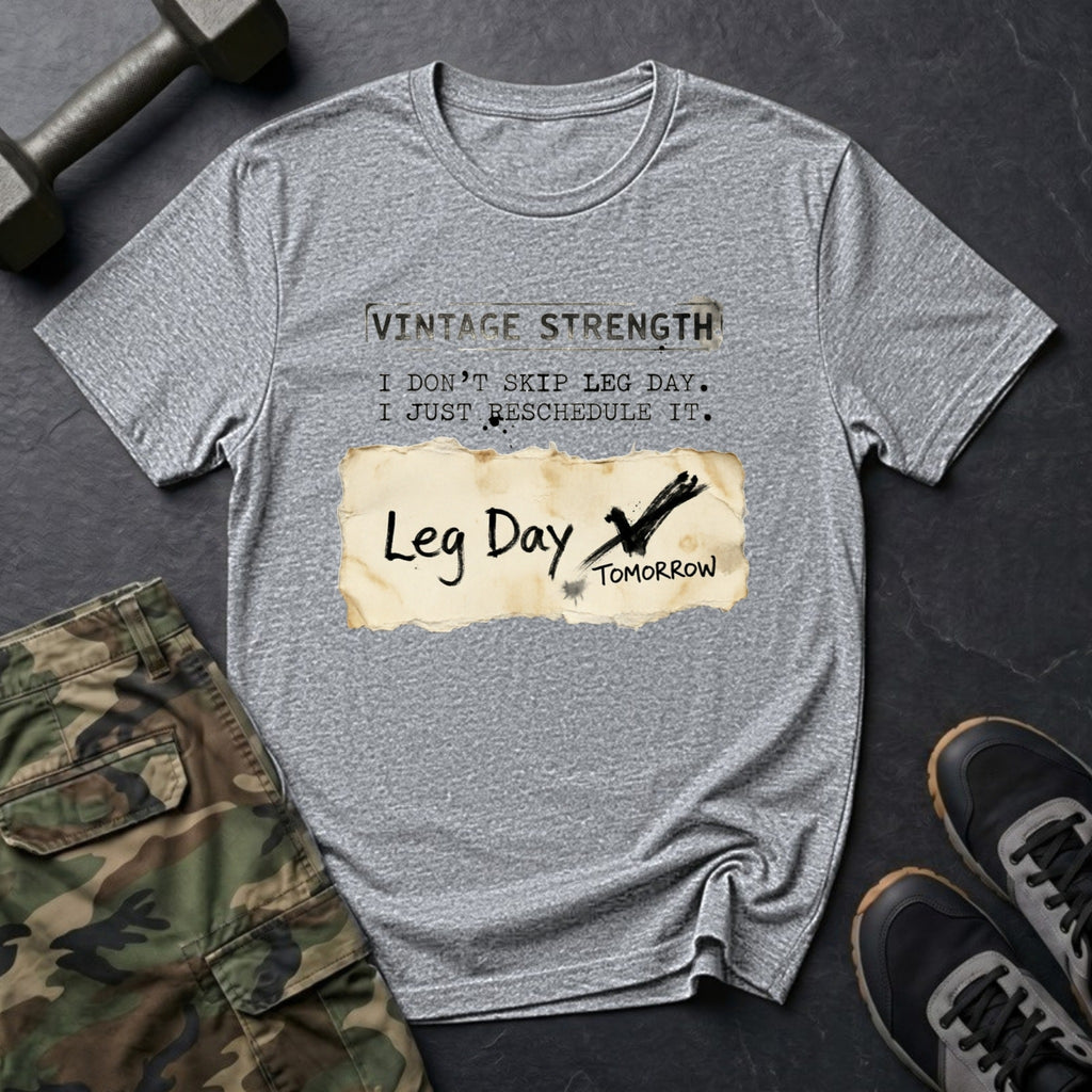 I Don't Skip Leg Day. I Just Reschedule It. T-Shirt in Sport Grey