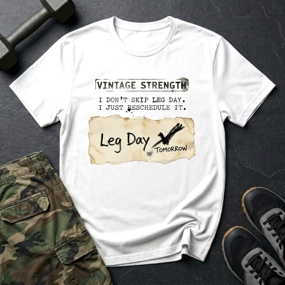 I Don't Skip Leg Day. I Just Reschedule It. T-Shirt in White