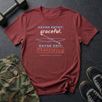 Kayak Entry: Graceful. Kayak Exit: Classified. T-Shirt in Heather Cardinal