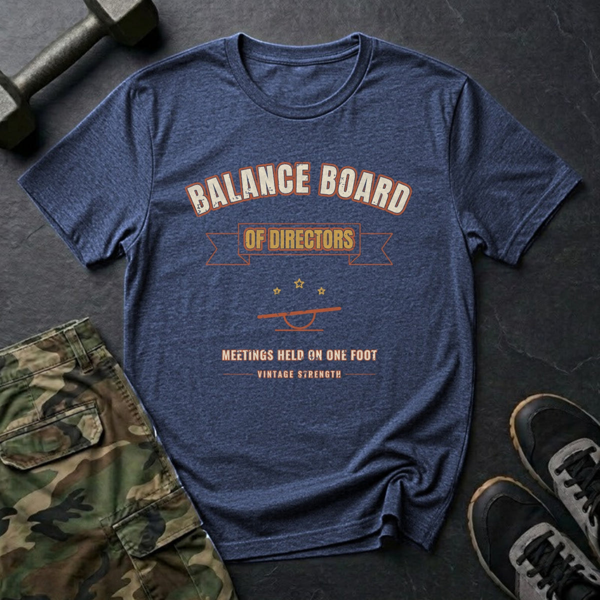 Balance Board of Directors T-Shirt in Heather Navy