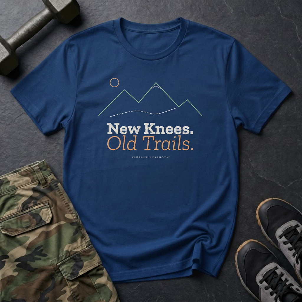 New Knees. Old Trails. T-Shirt in Heather Navy