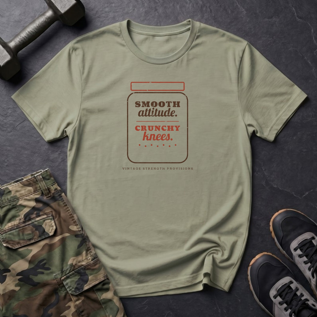 Smooth Attitude. Crunchy Knees. T-Shirt in Pistachio