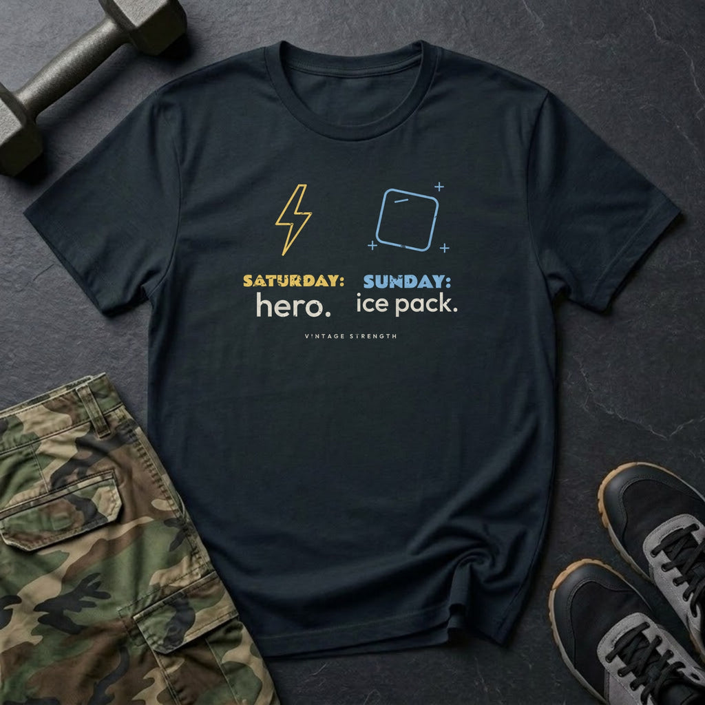 Saturday: Hero. Sunday: Ice Pack. T-Shirt in Black