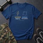 Saturday: Hero. Sunday: Ice Pack. T-Shirt in Heather Navy