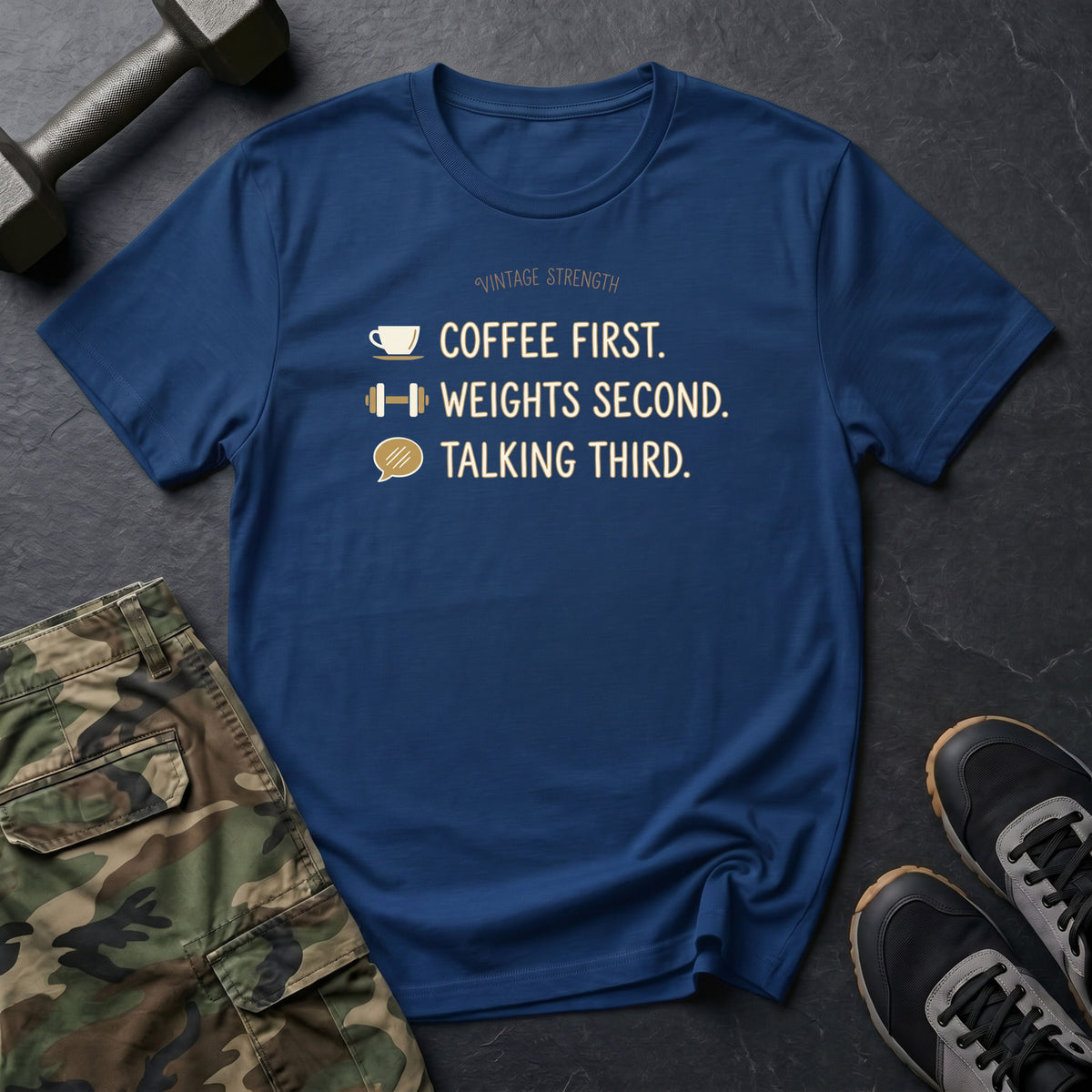 Coffee, Weights, Talking T-Shirt