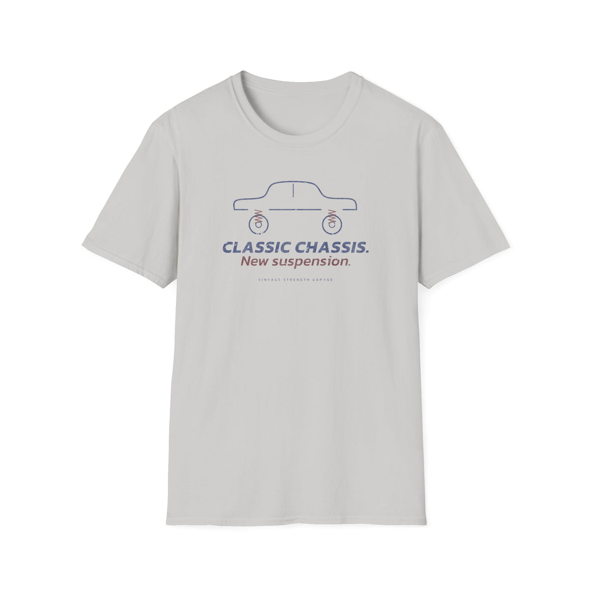 Classic Chassis. New Suspension. T-Shirt in Ice Grey
