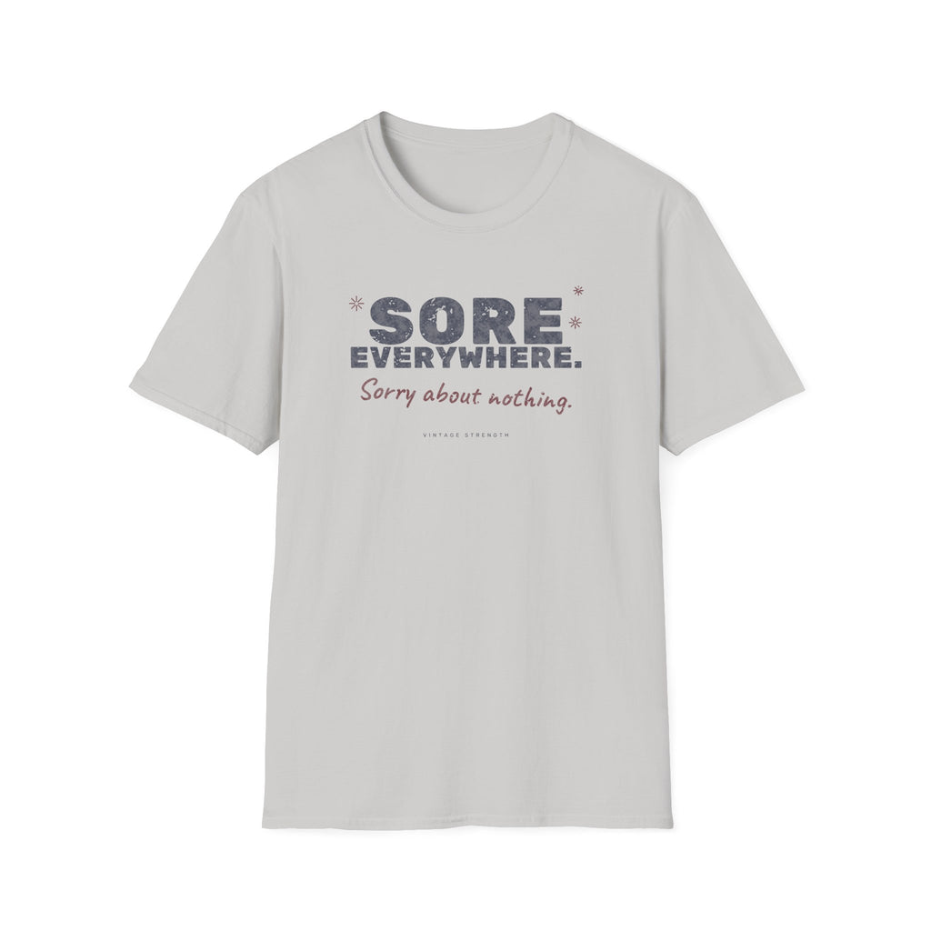 Sore Everywhere. Sorry About Nothing. T-Shirt in Ice Grey