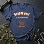 Garage Gym: The Car Lives Outside Now T-Shirt in Heather Navy