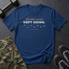 Started Scared. Kept Going. T-Shirt in Heather Navy